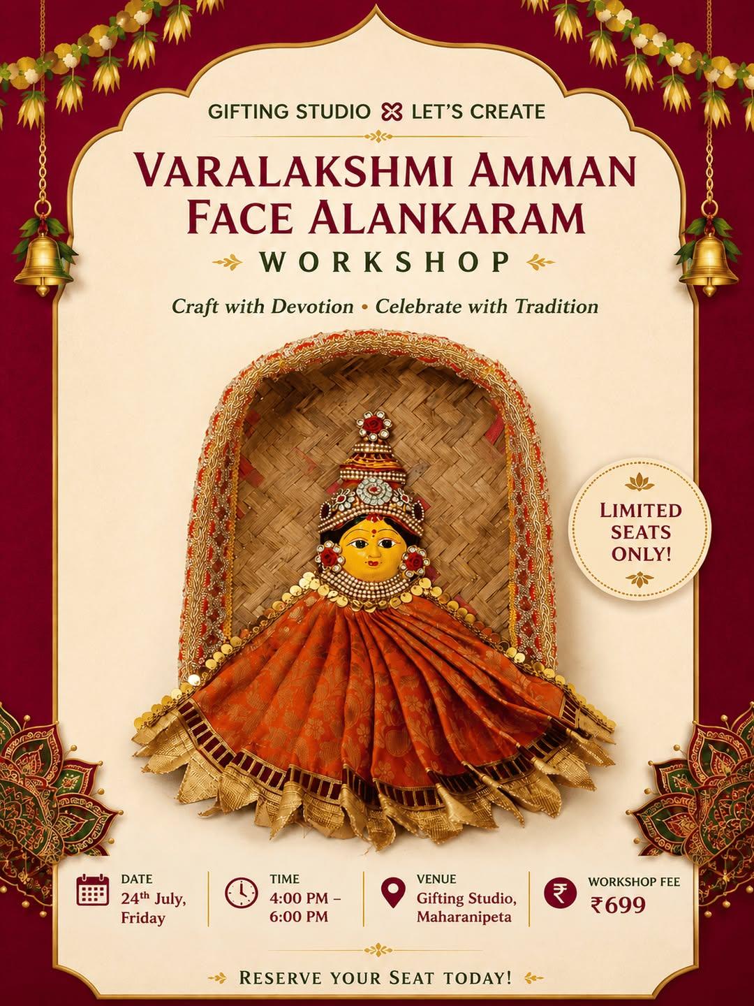 Varalakshmi Amman face Alankaram workshop