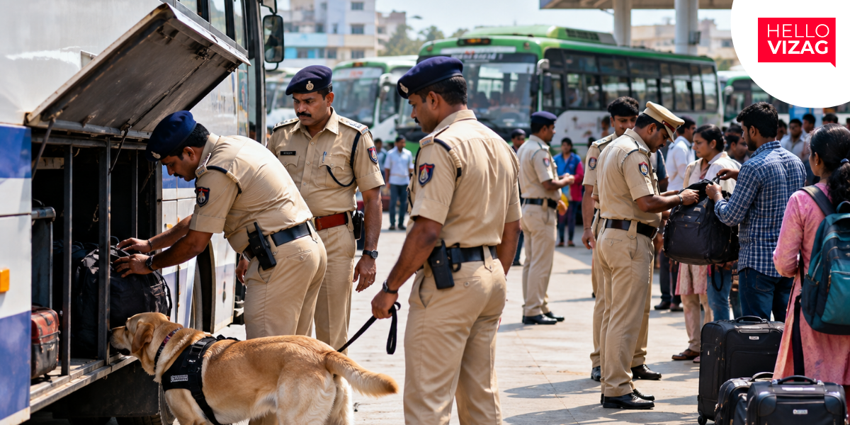 Visakhapatnam Police Conduct Checks at Dwaraka Bus Station and Maddilapalem RTC Depot