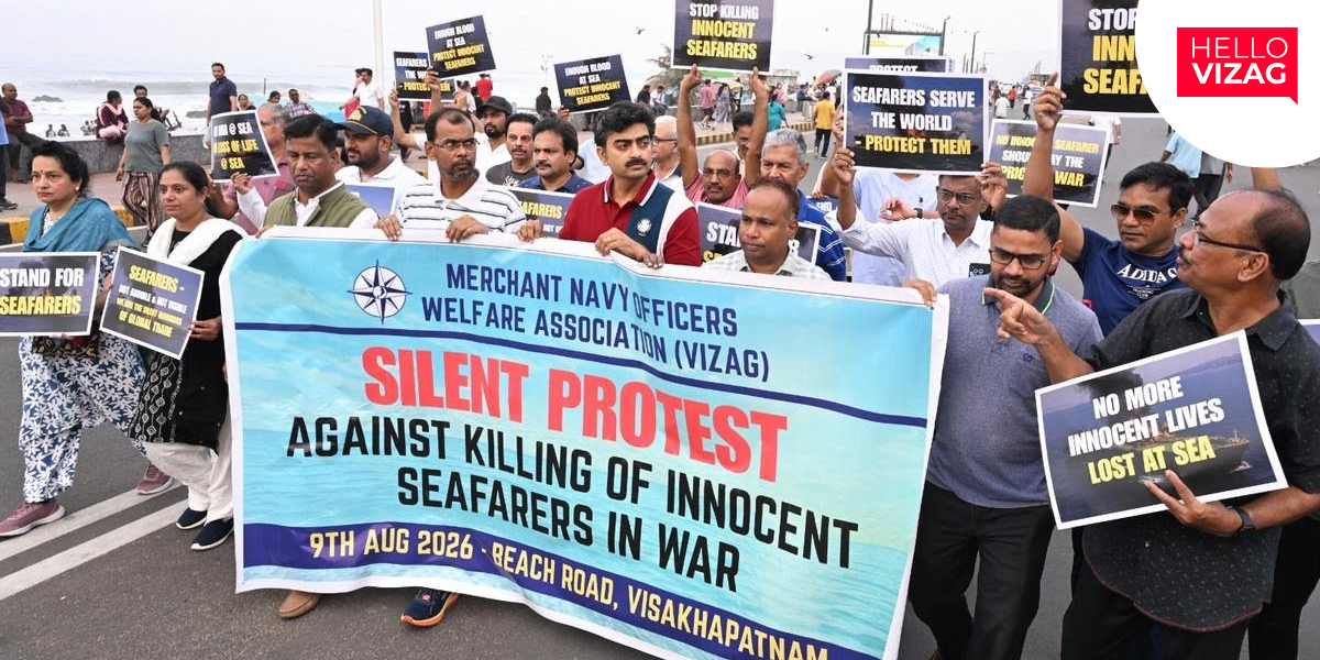 Seafarers Hold Silent Protest in Vizag Against Killings in War Zones