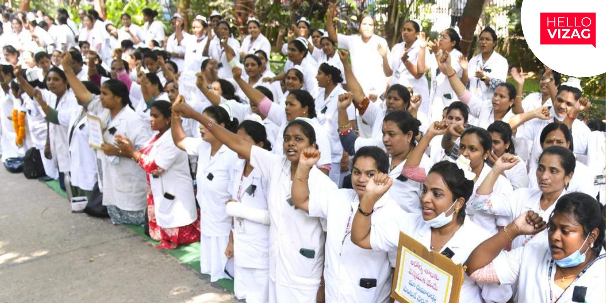 Contract Health Employees’ Strike Enters Second Day in Visakhapatnam