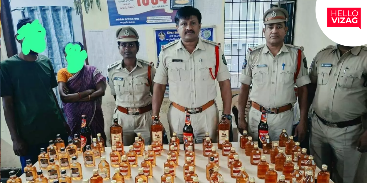 82 Liquor Bottles Seized in Vizag; Two Arrested in Illegal Liquor Sale Case
