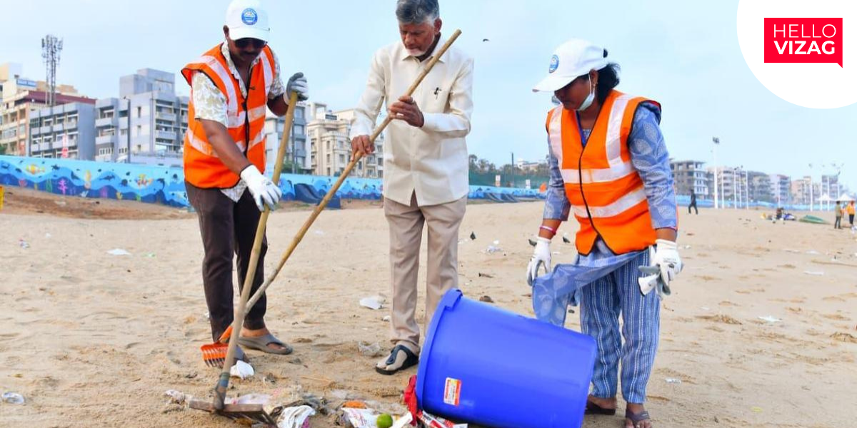 A.P. Chief Minister Reviews Beach Cleaning Activities in Visakhapatnam