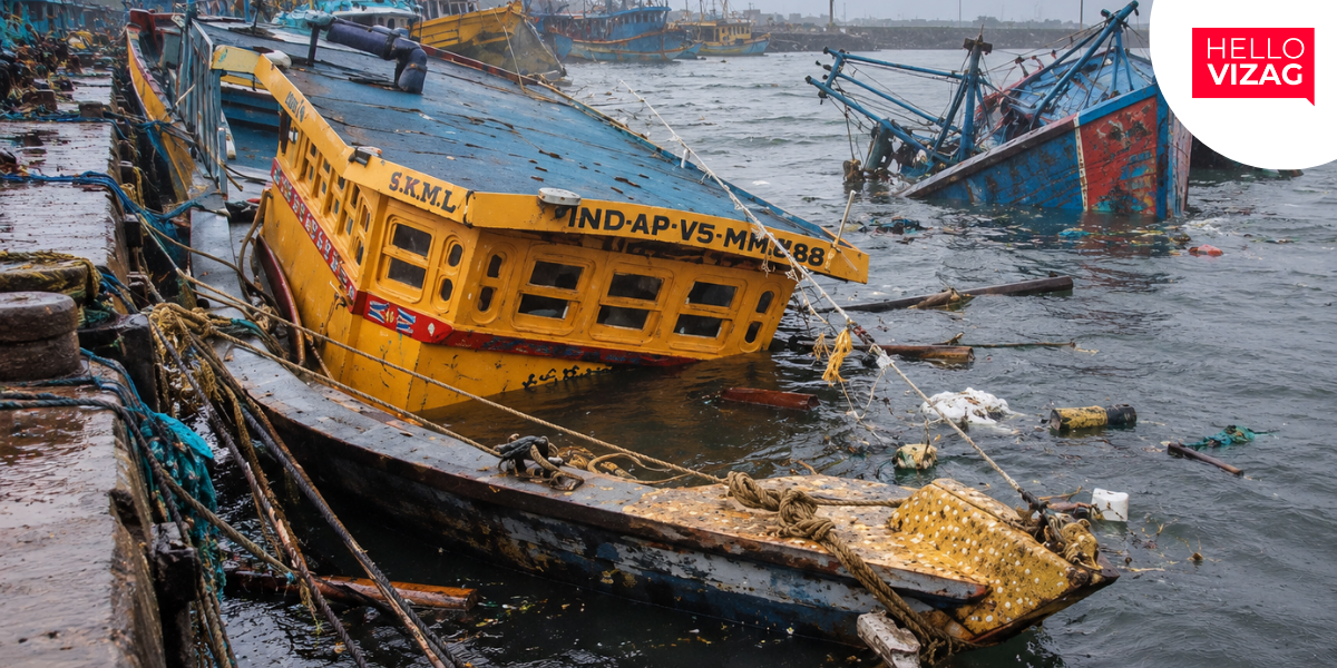 Cyclone Arnab Damages Fishing Boats at Vizag Harbour, MP and MLA Assure Help