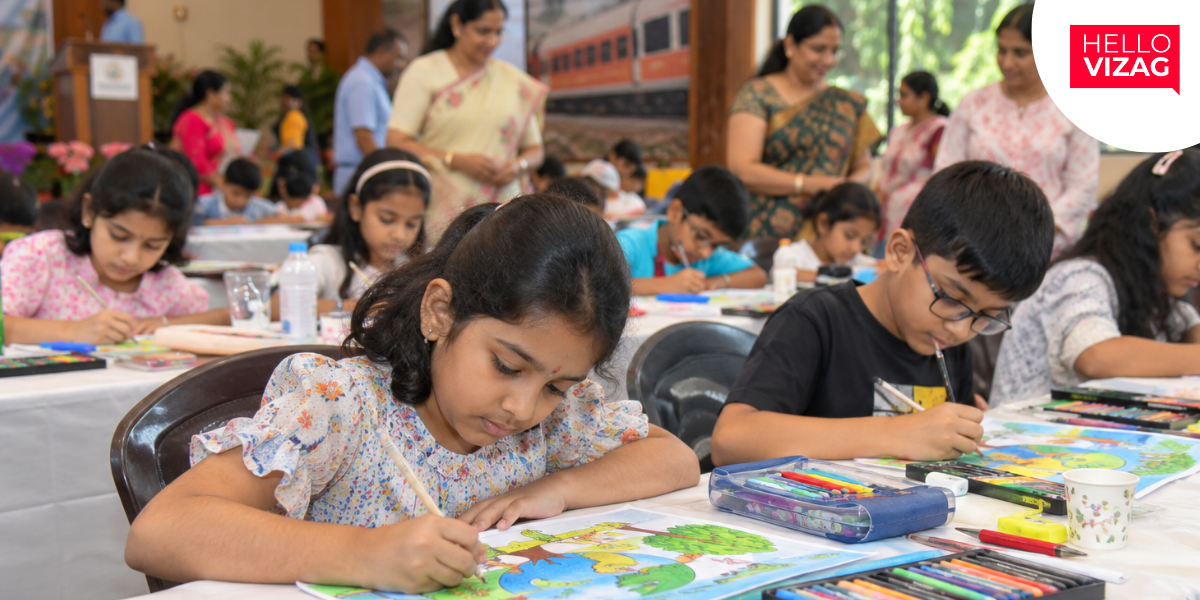 Over 50 Children Participate in SCoRWWO Drawing Contest in Visakhapatnam