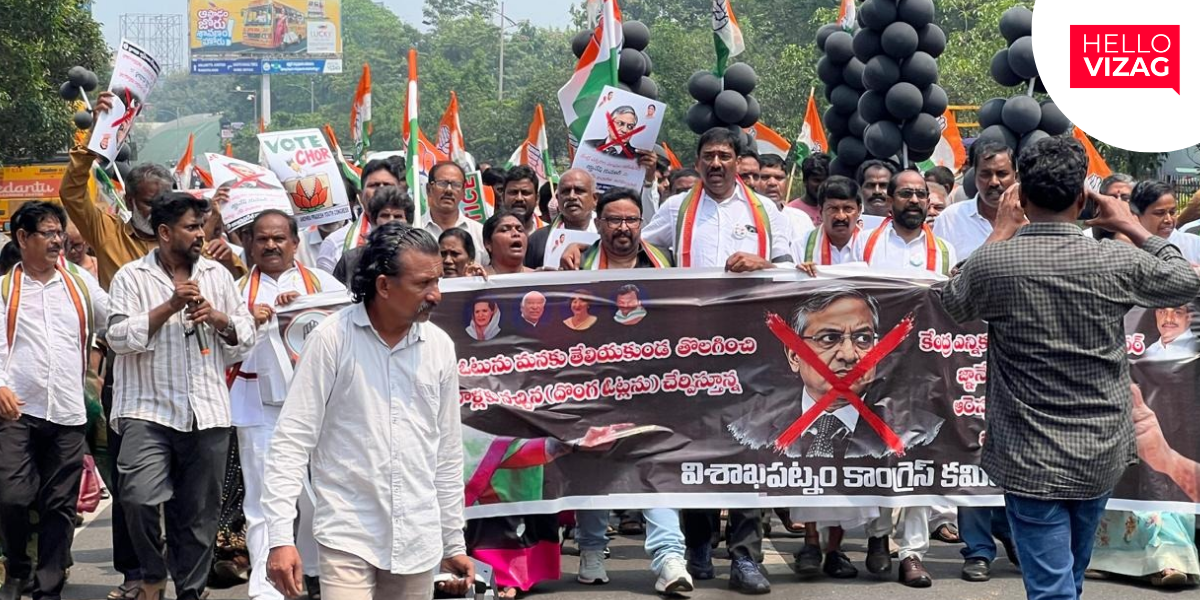 Congress Holds ‘Vote Chor, Gaddi Chhod’ Protest in Visakhapatnam, Seeks Action Against CEC Gyanesh Kumar