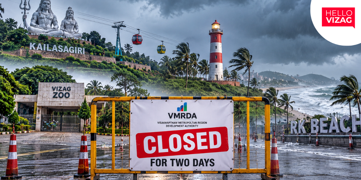 VMRDA Closes Major Tourist Spots in Visakhapatnam for Two Days Amid Cyclone Arnab Alert