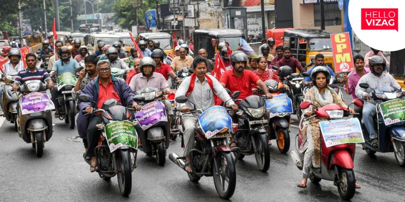 CPI(M) Holds Bike Rally Against Closure of Visakhapatnam Airport for Domestic Flights
